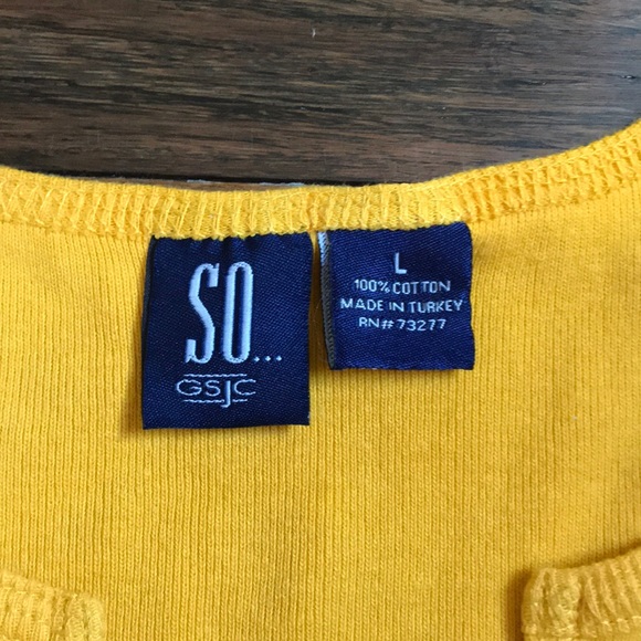 Cropped Yellow Tank Top w/ Custom Fish Embroidery - Picture 4 of 5